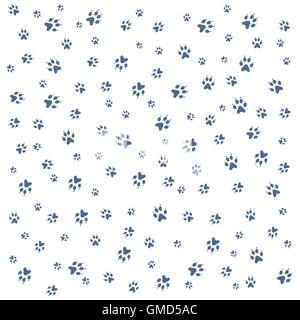 Nice picture of wild animal traces on a white background Stock Vector