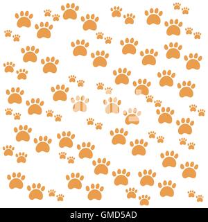 Nice picture of wild animal traces on a white background Stock Vector