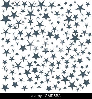 Cute illustration with different colored stars on a white background Stock Vector