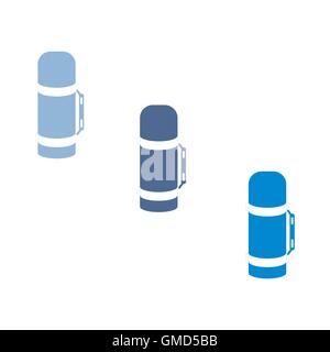 Stylized icon of a colored thermoses on a white background Stock Vector