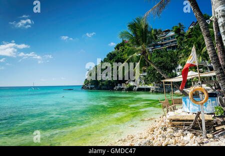 diniwid beach resorts in famous boracay tropical exotic paradise island philippines Stock Photo