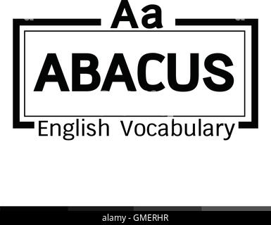 ABACUS english word vocabulary illustration design Stock Vector