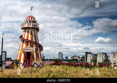 helter skelter near the city Stock Photo