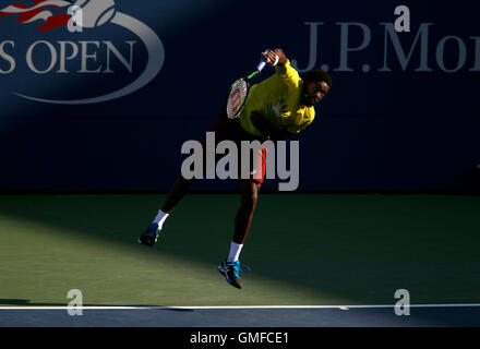 New York, New York, USA. 26th Aug, 2016. France's Gael Monfils during a practice session Friday, August 26th, at the National Tennis Center in Flushing Meadows, New York.   Monfils was practicing for the U.S. Open Tennis Championships which begin on Monday, August 29th. Credit:  Adam Stoltman/Alamy Live News Stock Photo