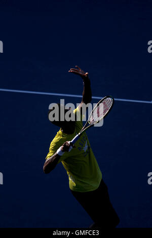 New York, New York, USA. 26th Aug, 2016. France's Gael Monfils during a practice session Friday, August 26th, at the National Tennis Center in Flushing Meadows, New York.   Monfils was practicing for the U.S. Open Tennis Championships which begin on Monday, August 29th. Credit:  Adam Stoltman/Alamy Live News Stock Photo