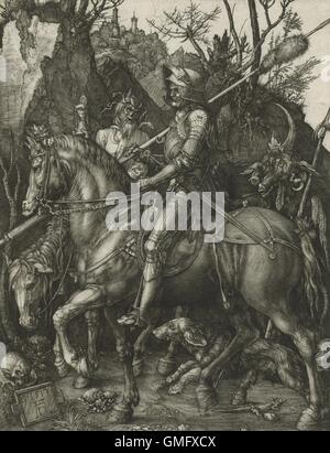 Rider, Death and the Devil, by Albrecht Durer, 1513, German print, engraving (BSLOC 2016 2 203) Stock Photo