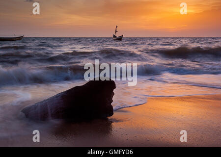 Yongoro, Sierra Leone - June 05, 2013: West Africa, the beaches of Yongoro in front of Freetown Stock Photo