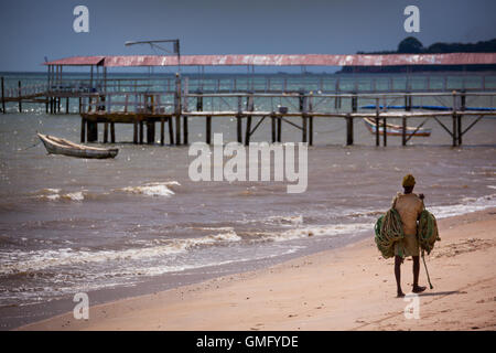 Yongoro, Sierra Leone - June 05, 2013: West Africa, the beaches of Yongoro in front of Freetown Stock Photo