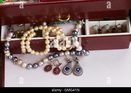 Jewellery in box Stock Photo