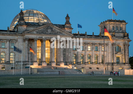Reichstag, Cupola, Twilight, Berlin, Germany Stock Photo