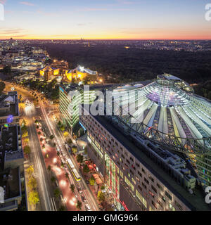 Panoramic View from Kollhoff Tower, Sony Center ,  Berlin, Germany, Stock Photo