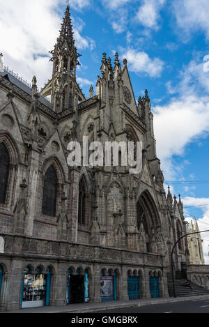 Basilica of the National Vow in historic old city Quito, Ecuador. Stock Photo