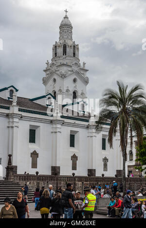 Plaza de la Independencia in old city Quito, Ecuador. Stock Photo