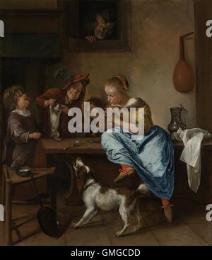 Aluminium print De dansles aluminum print the Dance Class fashion Jan Steen.