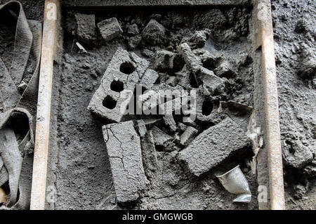 Cast-off clay bricks at a beehive kiln. Stock Photo