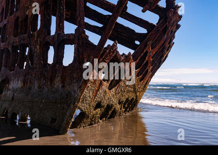 The wreck of the Peter Iredale sits in the sands of Clatsop Spit along ...