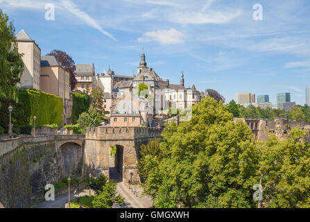 Old town and Fortifications in the City of Luxembourg Stock Photo