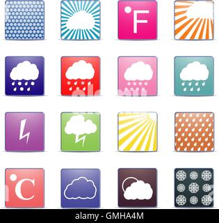 Weather icons, vector illustration. Stock Vector