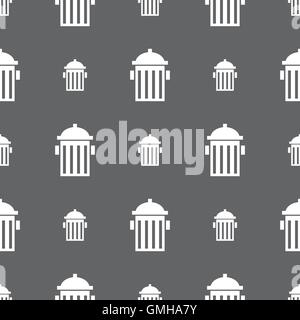 fire hydrant icon sign. Seamless pattern on a gray background. Vector Stock Vector