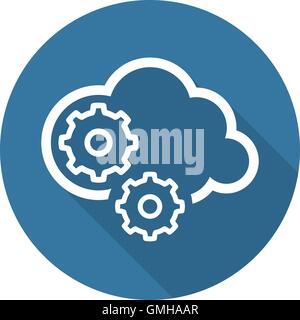 Cloud Processing Icon. Flat Design. Stock Vector