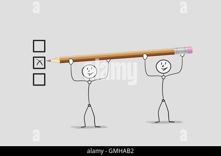 men and check box Stock Vector