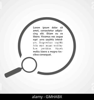 magnifying glass symbol and circle Stock Vector