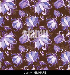 Vector Lily Floral Pattern Stock Vector