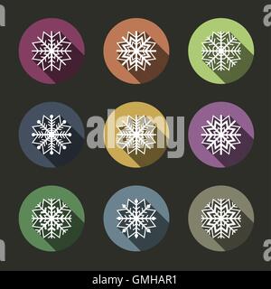 Icons of snowflakes, vector illustration. Stock Vector