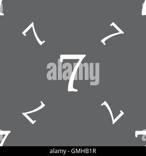 number seven icon sign. Seamless pattern on a gray background. Vector Stock Vector