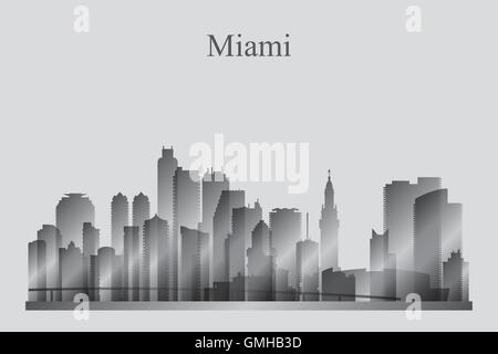 Miami USA city skyline silhouette vector illustration Stock Vector ...