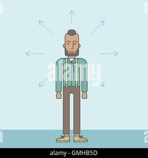 Man choosing way. Stock Vector
