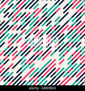 Vector Seamless Parallel Diagonal Red Green Overlapping Color Lines Pattern Stock Vector