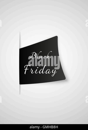 black friday paper inserted into paper Stock Vector