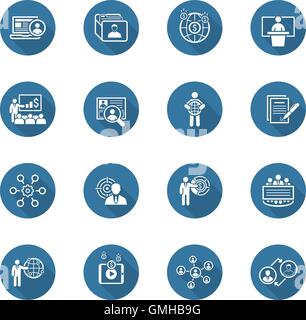 Business and Finances Icons Set. Flat Design. Stock Vector