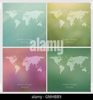 blurred vector backgrounds set Stock Vector