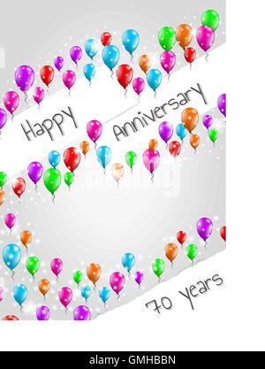 anniversary poster, 70 years Stock Vector