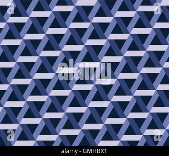 Vector Seamless Black And White Abstract Geometric Interlacing Hexagonal Dark Blue Pattern Stock Vector