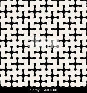 Vector Seamless Geometric Simple Rounded Plus Cross Shape Pattern Stock Vector