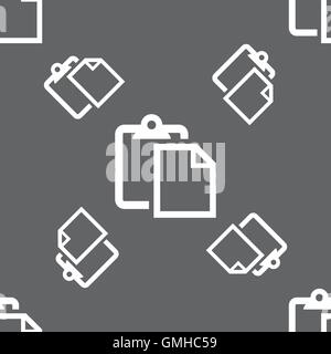 Edit document sign icon. Seamless pattern on a gray background. Vector ...