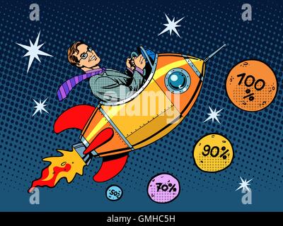 Space closeout business concept growth in sales and interest Stock Vector