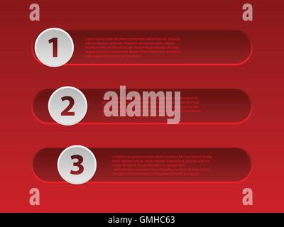 Red infographic design with options Stock Vector