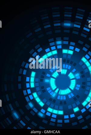 Glowing Blue Segmented Circles Stock Vector