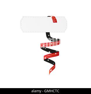 white price tag and red ribbon Stock Vector