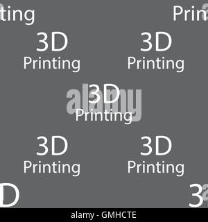 3D Print sign icon. 3d-Printing symbol. Seamless pattern on a gray background. Vector Stock Vector