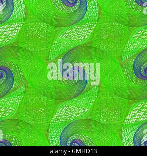 Green repeating spiral fractal pattern Stock Vector