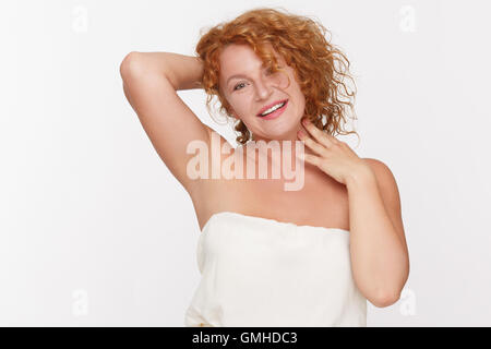 Hair care of mature woman Stock Photo