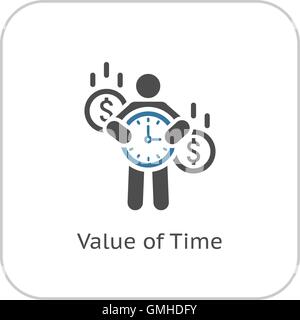 Value of Time Icon. Flat Design. Stock Vector