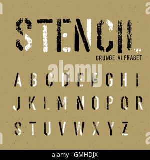 Grunge stencil alphabet Stock Vector