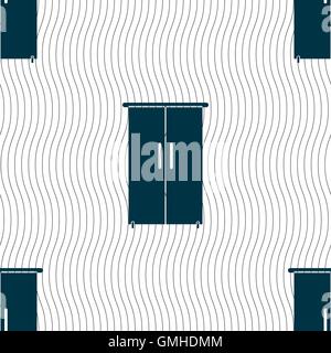 Cupboard icon sign. Seamless pattern with geometric texture. Vector Stock Vector