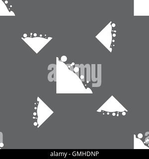 Rockfall icon. Seamless pattern on a gray background. Vector Stock Vector